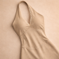 Sculpted Halter Flare Jumpsuit - Soft Ivory