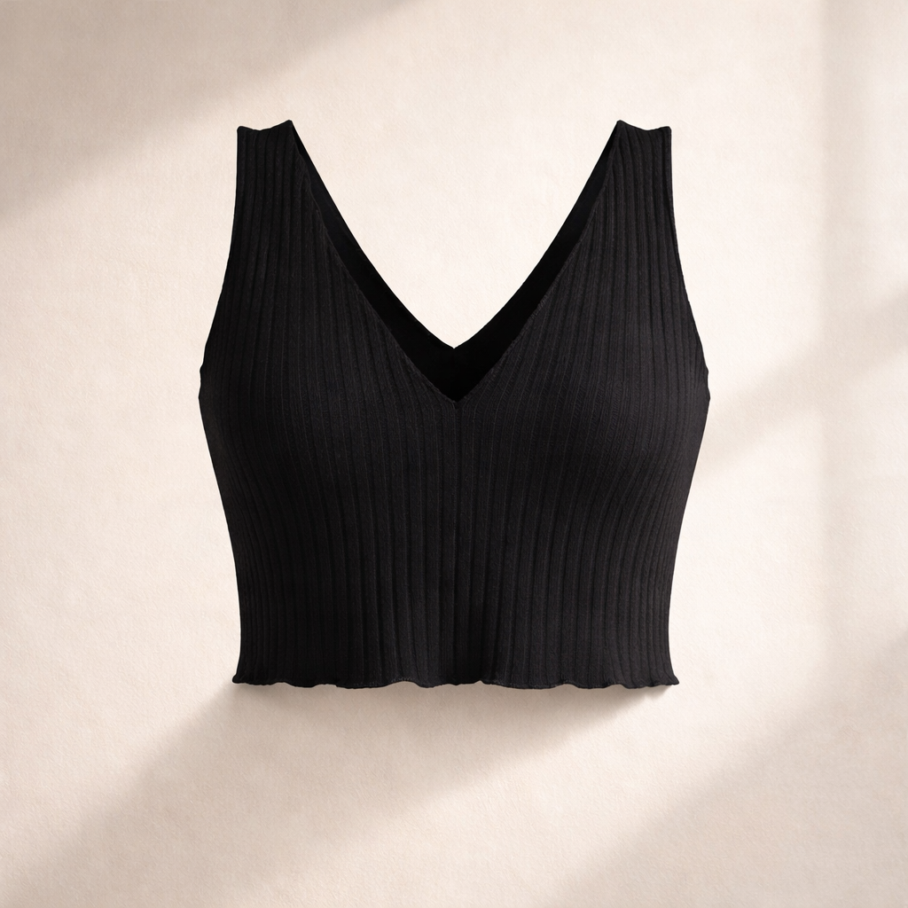 Ribbed V-Top (Musta)
Koko: S&M