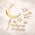 Golden Moon Baby Cake Topper Set – Welcome to the World