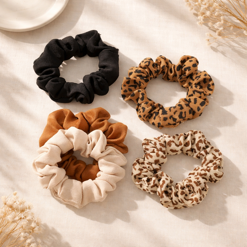 Soft Scrunchie Set – 4 kpl (Nordic tones)