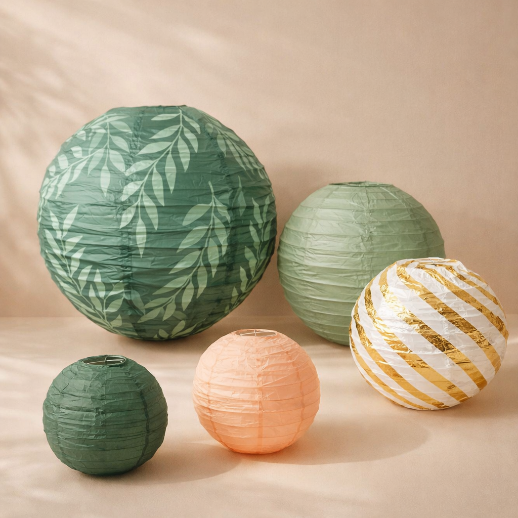 Paperilyhty setti – Green Harmony (5 kpl)