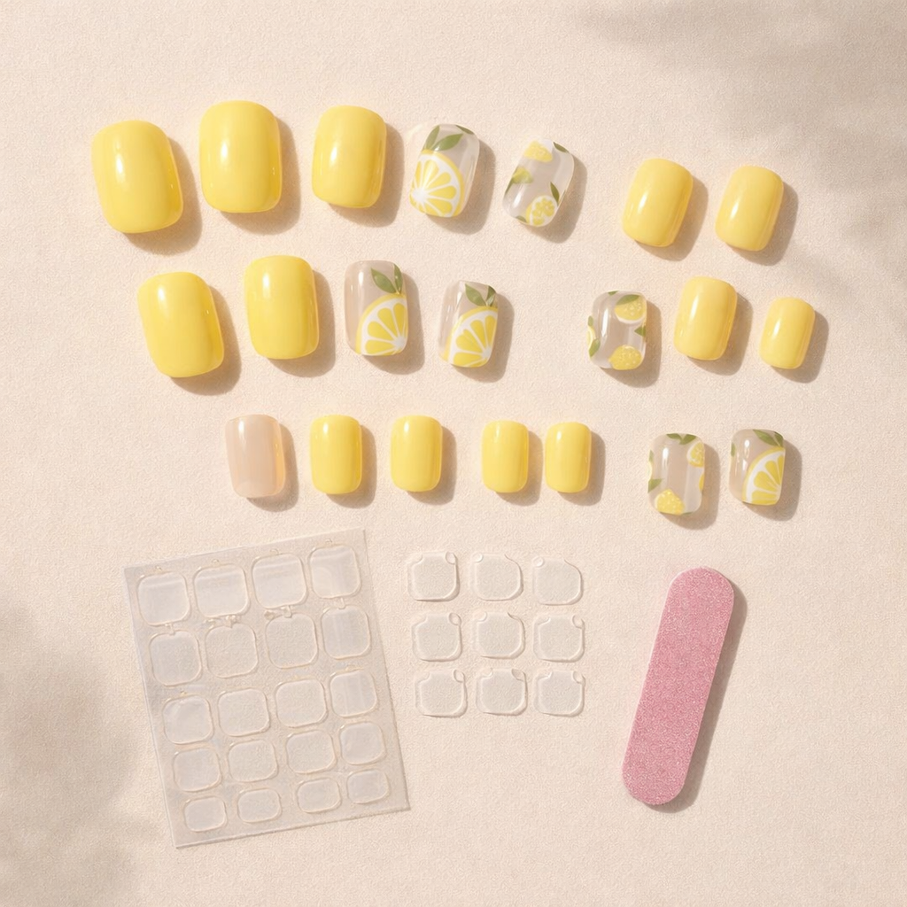 Lemon Glow press-on kynnet