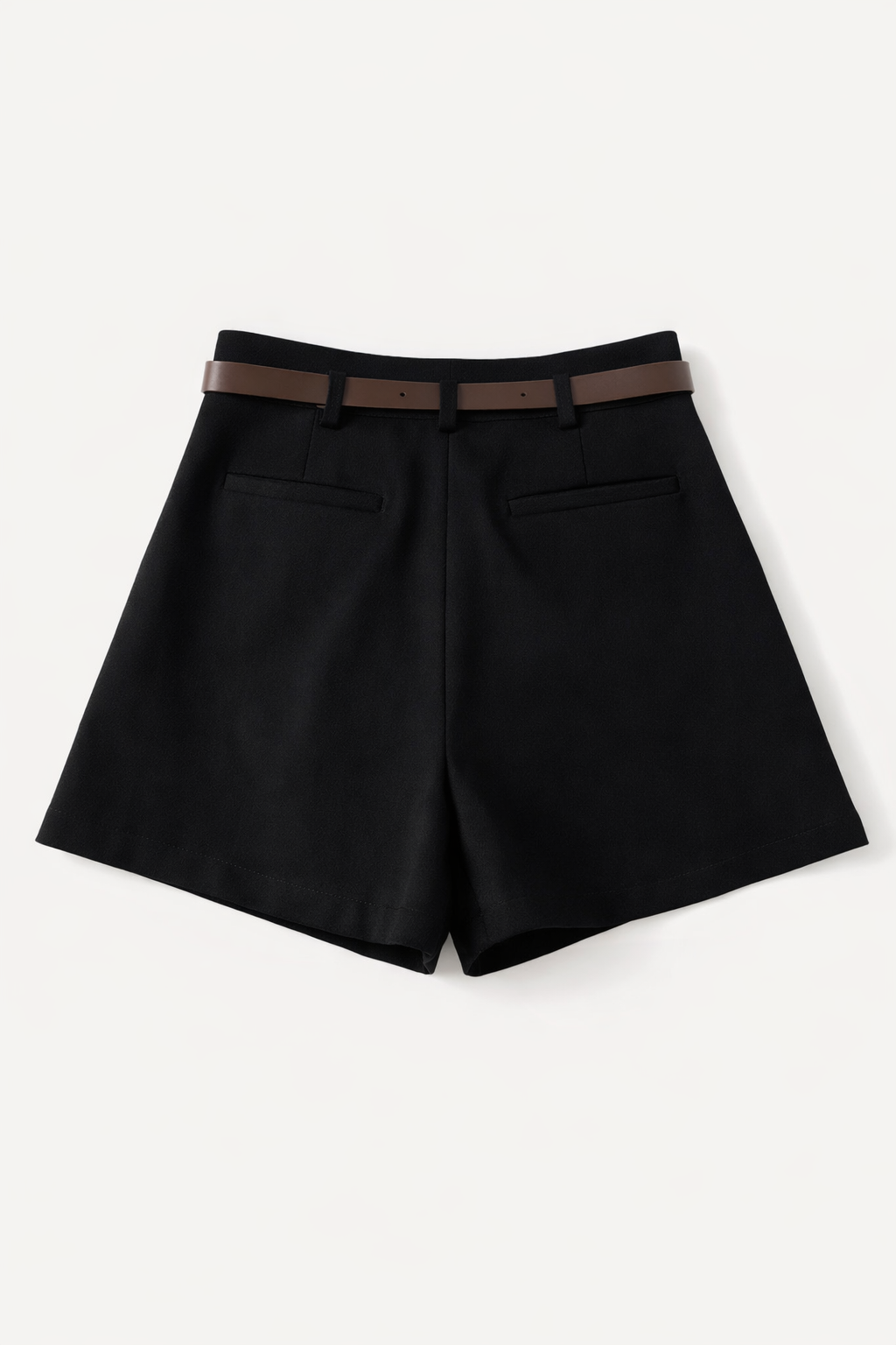 Elegant High Waist Shorts with Belt black